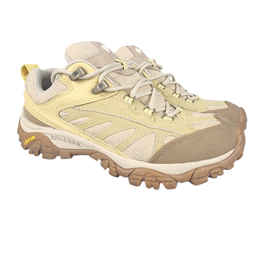 Merrell Moab Mesa Luxe Eco 1TRL Womens 8.5 Yellow Vibram Suede Hiking Shoes